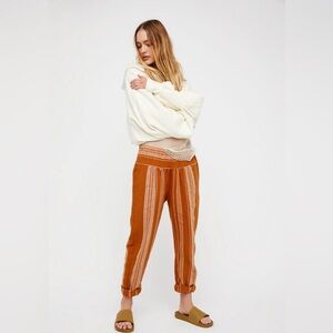 Free People Wide Yoke Pull On Pant - 💯 Cotton